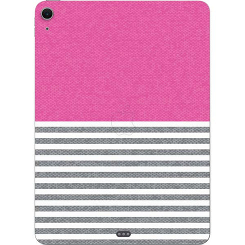 Pink and Grey Stripes Apple iPad Air Skin