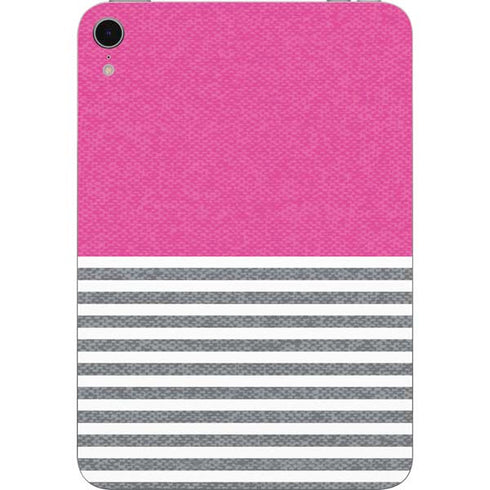 Pink and Grey Stripes Apple iPad Mini Skin