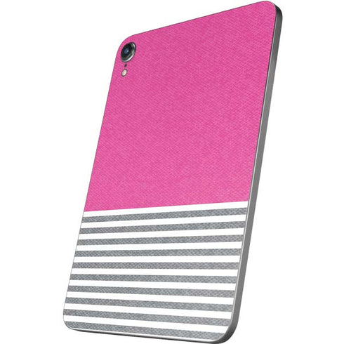 Pink and Grey Stripes Apple iPad Mini Skin