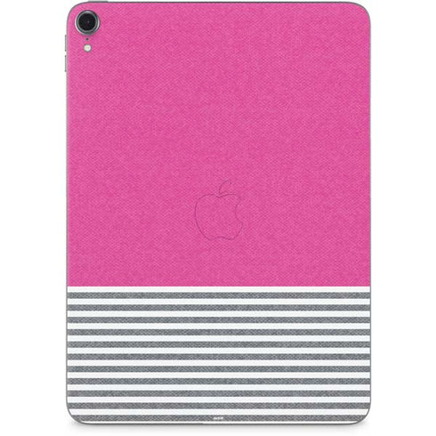 Pink and Grey Stripes Apple iPad Pro Skin