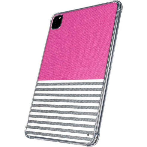 Pink and Grey Stripes iPad Pro 11in (2024) Clear Case