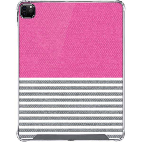 Pink and Grey Stripes iPad Cases