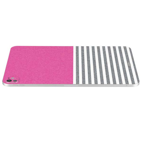 Pink and Grey Stripes iPad Pro 13in M4 (2024) Skin