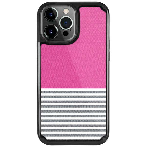 Pink and Grey Stripes iPhone Cases
