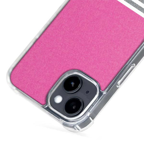 Pink and Grey Stripes iPhone 14 MagSafe Case