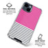 Pink and Grey Stripes iPhone 15 Clear Case