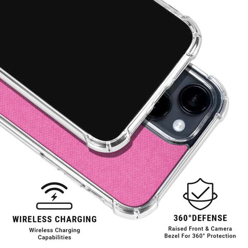Pink and Grey Stripes iPhone 15 Clear Case