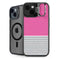 Pink and Grey Stripes iPhone 15 Plus Kickstand Case