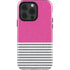 Pink and Grey Stripes iPhone 15 Pro Impact Case