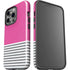 Pink and Grey Stripes iPhone 15 Pro Impact Case