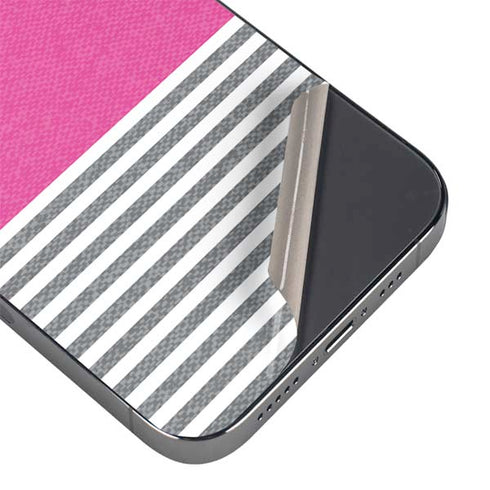 Pink and Grey Stripes iPhone 15 Pro Max Skin