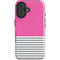 Pink and Grey Stripes iPhone 16 Impact Case