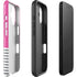 Pink and Grey Stripes iPhone 16 Impact Case