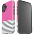 Pink and Grey Stripes iPhone 16 Impact Case