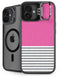 Pink and Grey Stripes iPhone 16 Kickstand Case