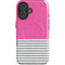 Pink and Grey Stripes iPhone 16 Magsafe Impact Case