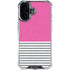 Pink and Grey Stripes iPhone 16 Plus Clear Case