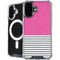 Pink and Grey Stripes iPhone 16 Plus MagSafe Case