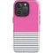 Pink and Grey Stripes iPhone 16 Pro Impact Case