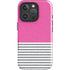 Pink and Grey Stripes iPhone 16 Pro Impact Case