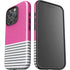 Pink and Grey Stripes iPhone 16 Pro Impact Case