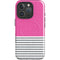 Pink and Grey Stripes iPhone 16 Pro Magsafe Impact Case