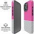 Pink and Grey Stripes iPhone 16 Pro Magsafe Impact Case