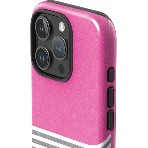 Pink and Grey Stripes iPhone 16 Pro Max Impact Case