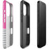 Pink and Grey Stripes iPhone 16 Pro Max Impact Case