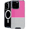 Pink and Grey Stripes iPhone 16 Pro Max MagSafe Case