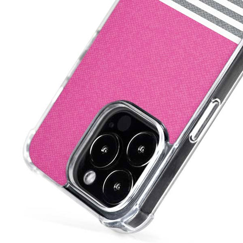 Pink and Grey Stripes iPhone 16 Pro Max MagSafe Case