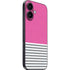Pink and Grey Stripes iPhone 16 Skin