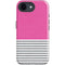 Pink and Grey Stripes iPhone 16e Impact Case