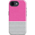 Pink and Grey Stripes iPhone 16e Impact Case