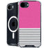 Pink and Grey Stripes iPhone 16e MagSafe Case