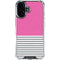 Pink and Grey Stripes iPhone 17 Clear Case