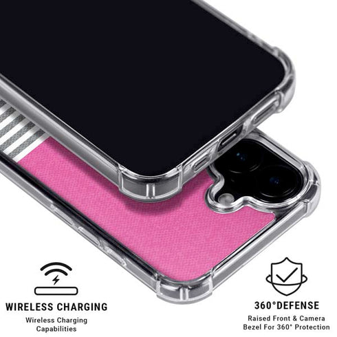 Pink and Grey Stripes iPhone 17 Clear Case