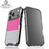 Pink and Grey Stripes iPhone 18 Pro Clear Case