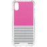 Pink and Grey Stripes iPhone XS Clear Case