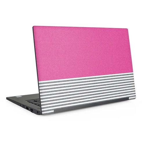 Pink and Grey Stripes Dell Latitude Skin