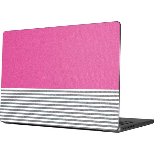Pink and Grey Stripes Apple MacBook Pro 14-inch Skin