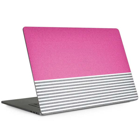 Pink and Grey Stripes MacBook Skins