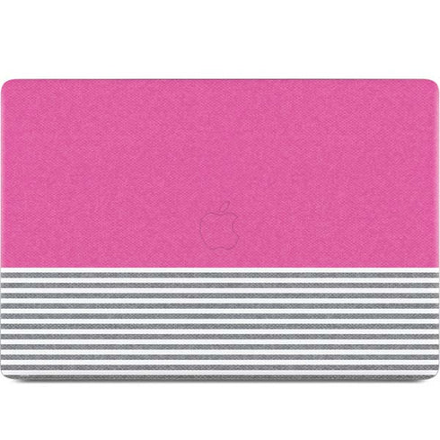 Pink and Grey Stripes MacBook Skins