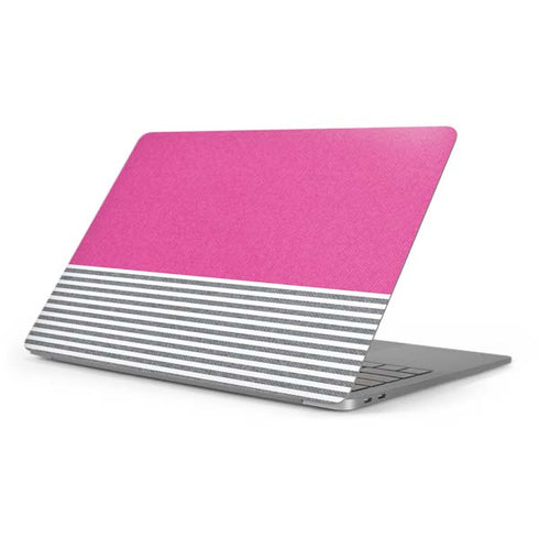 Pink and Grey Stripes Apple MacBook Pro 16-inch Skin