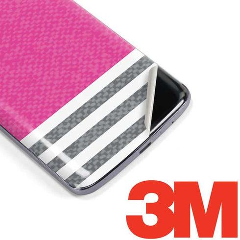 Pink and Grey Stripes Moto E5 Plus Skin