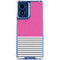 Pink and Grey Stripes Moto G 5G (2024) Clear Case