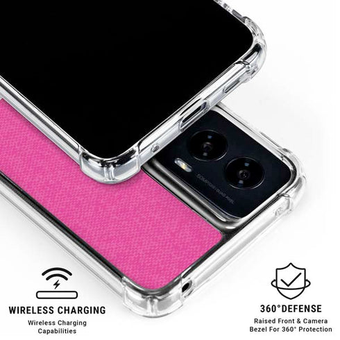 Pink and Grey Stripes Moto G Power 5G (2024) Clear Case