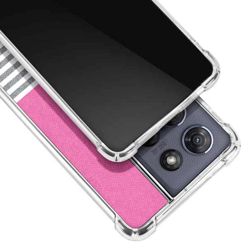 Pink and Grey Stripes Moto G Stylus 5G (2025) Clear Case