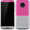 Pink and Grey Stripes Moto G6 Skin