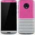 Pink and Grey Stripes Moto G6 Skin